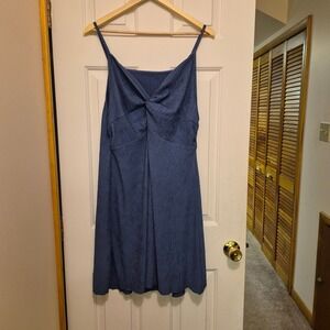 Shein Curve 2XL Blue Twist Front Ribbed Spaghetti Strap Mini Dress Plus Size